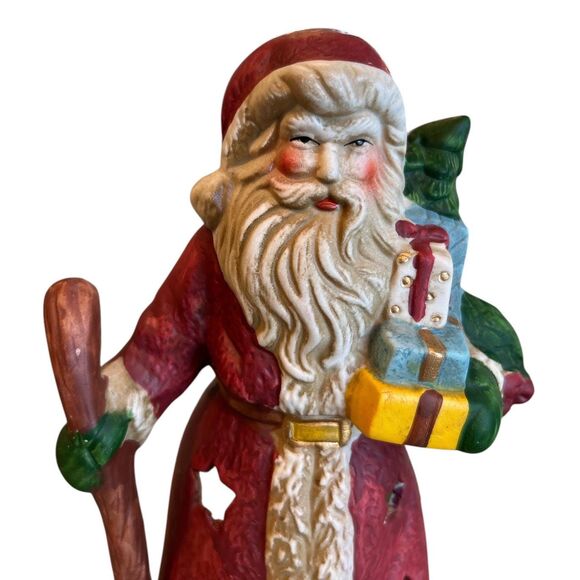 Vintage Porcelain Christmas Santa Clause Votive Tea Light Holder - Picture 5 of 6